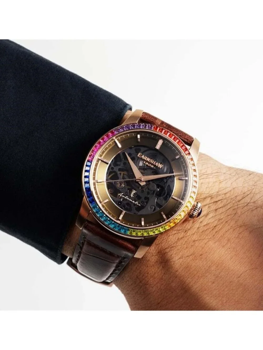 NWT Thomas Earnshaw Glory Automatic Brown Dial Men's Watch